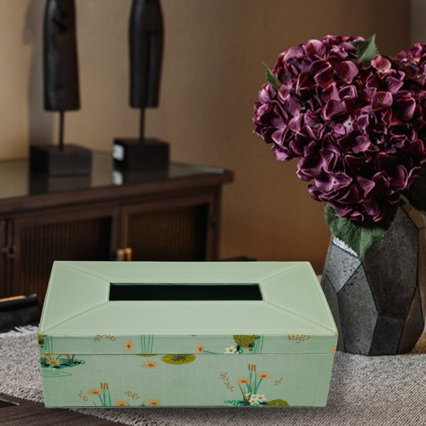 Premium Lacquered Glass Tissue Box